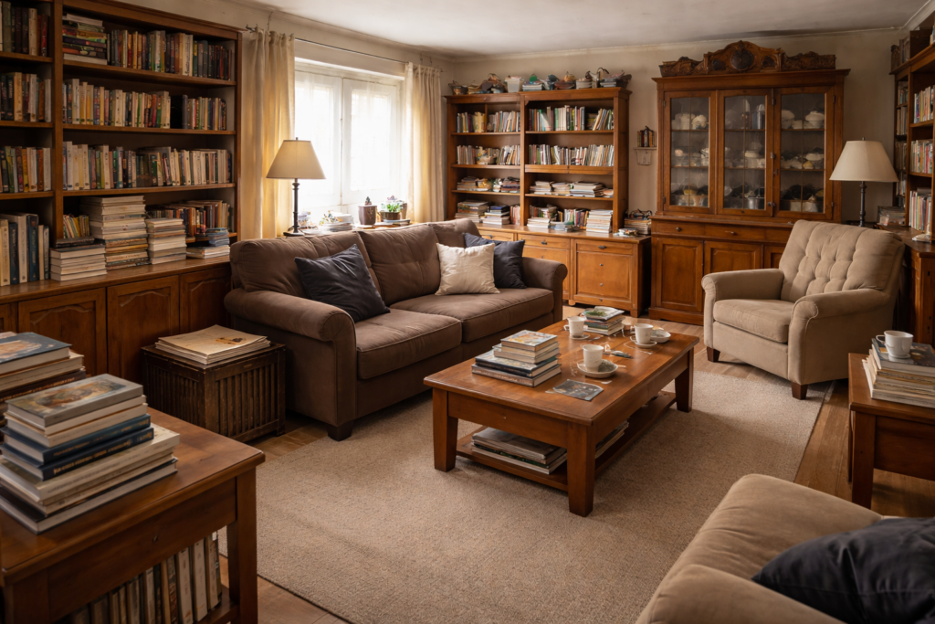 Een woningontruiming met heel veel spullen die leeggehaald moet worden na bijvoorbeeld een overlijden